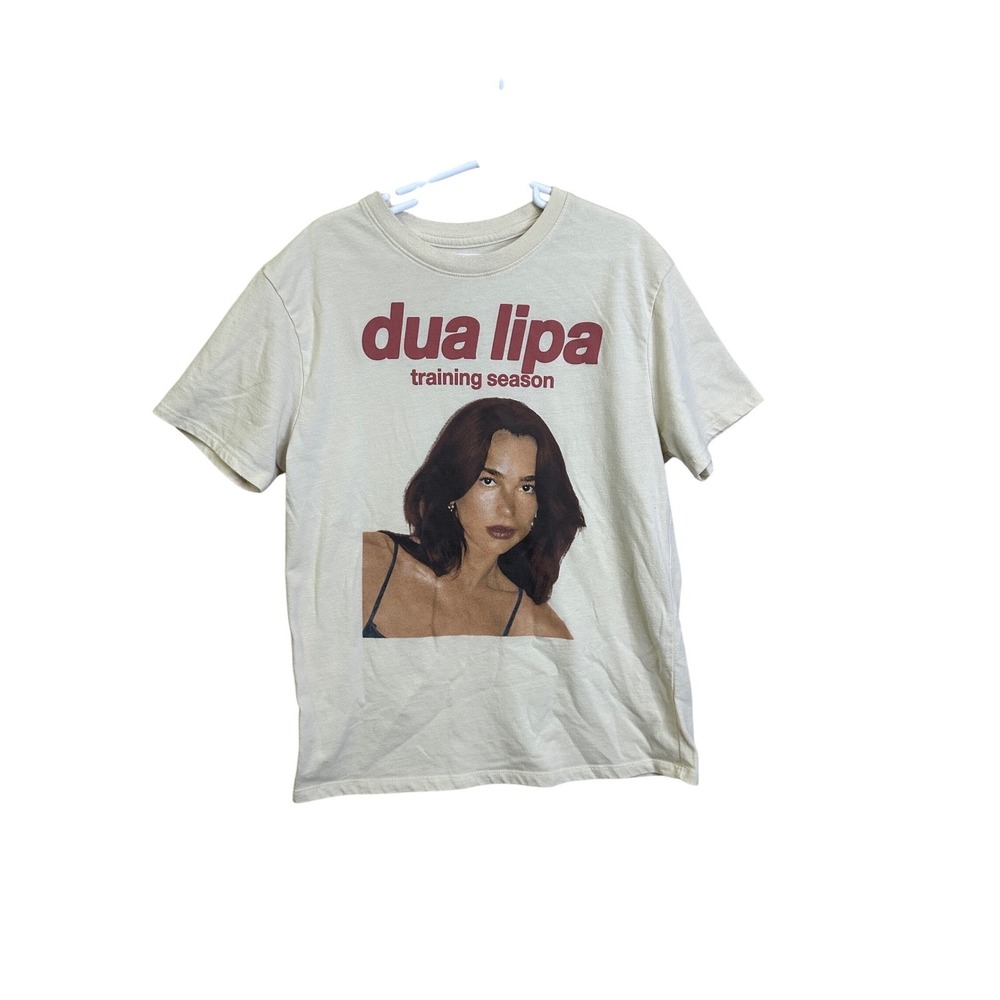 Dua Lipa Training Season Graphic T Shirt Kids Size Medium 8 Cream Cotton Blend